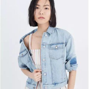 Madewell Boxy Crop Denim Jacket Size Small